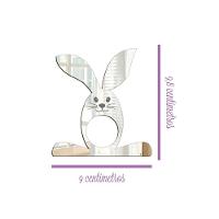 Porta Guardanapo Coelho Com Carinha Espelhado Kit 4 Peças 9cmx9,8cm - Cria Arte Laser Dourado - 2
