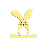 Porta Guardanapo Coelho Com Carinha 9cmx9,8cm Kit 4 Peças - Cria Arte Laser Amarelo - 1
