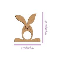 Porta Guardanapo Carinha Coelho Mdf Cru Kit 4 Peças 9cmx9,8cm - Cria Arte Laser Cru - 2