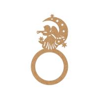 Porta Guardanapo Anjo De Natal Mdf Cru Kit Com 4 Peças 4,5cmx8,5cm - Cria Arte Laser Cru - 1