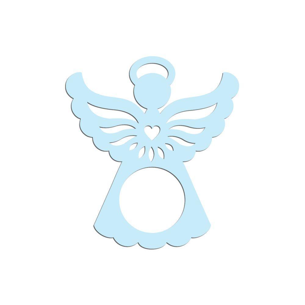 Porta Guardanapo Anjinho Kit Com 4 Peças 7cmx8cm - Cria Arte Laser Azul Claro - 1