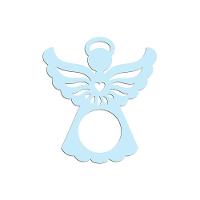 Porta Guardanapo Anjinho Kit Com 4 Peças 7cmx8cm - Cria Arte Laser Azul Claro - 1