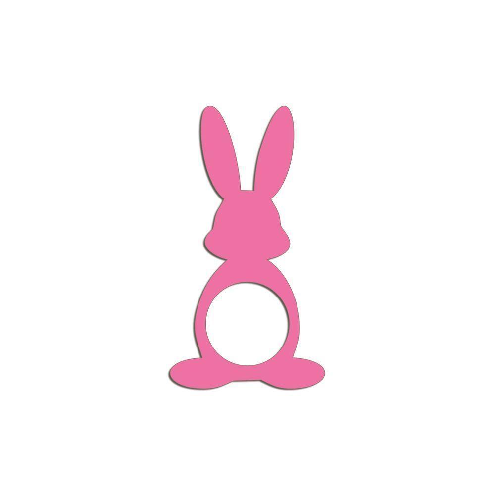 Porta Guardanapo Coelho Frente Kit 4 Peças 5,5cmx10cm- Cria Arte Laser Rosa - 1