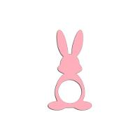 Porta Guardanapo Coelho Frente Kit 4 Peças 5,5cmx10cm- Cria Arte Laser Rosa Claro - 1