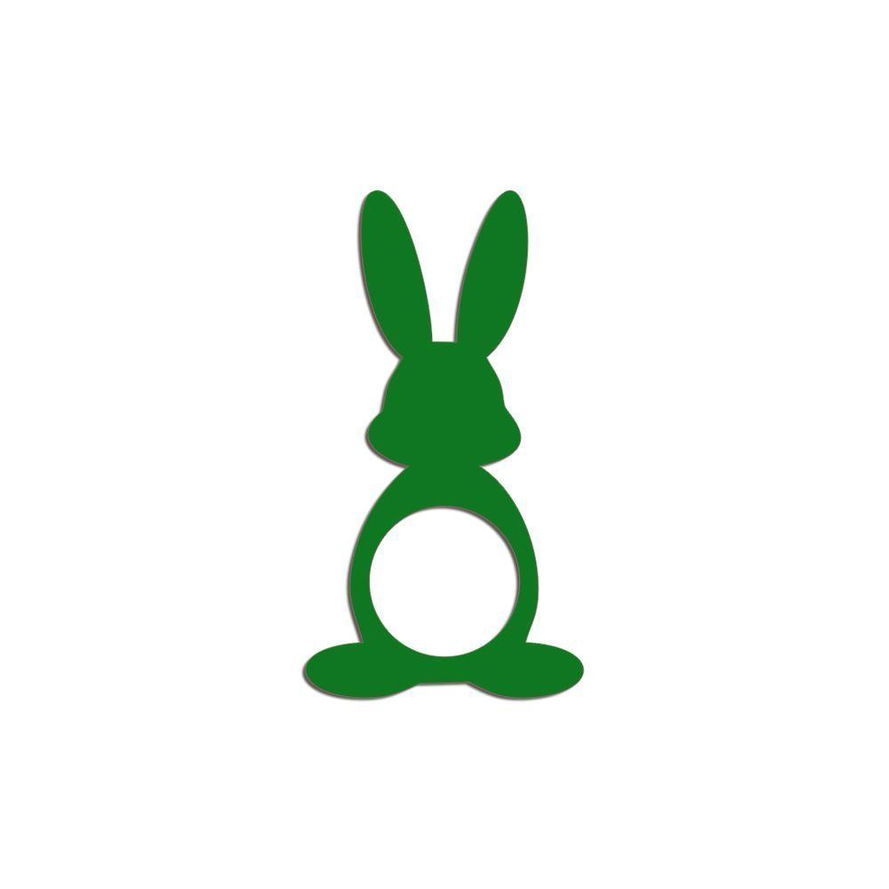 Porta Guardanapo Coelho Frente Kit 4 Peças 5,5cmx10cm- Cria Arte Laser Verde - 1