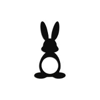 Porta Guardanapo Coelho Frente Kit 4 Peças 5,5cmx10cm- Cria Arte Laser Preto - 1