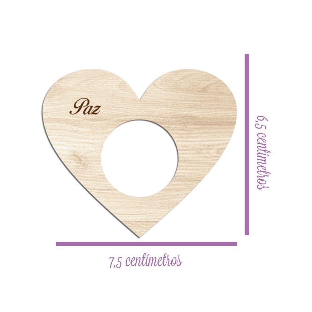 Porta Guardanapo Coração Desejos Kit 4 Peças 7,5cmx6,5cm - Cria Arte Laser Rosa - 2