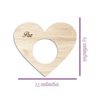 Porta Guardanapo Coração Desejos Kit 4 Peças 7,5cmx6,5cm - Cria Arte Laser Rosa Claro - 2