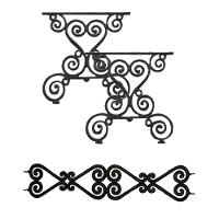 Kit Par Pé De Mesa E Trava Churrasqueira Ferro Fundido N02. - 1