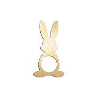 Porta Guardanapo Coelho Frente Kit 4 Peças 5,5cmx10cm- Cria Arte Laser Dourado - 1
