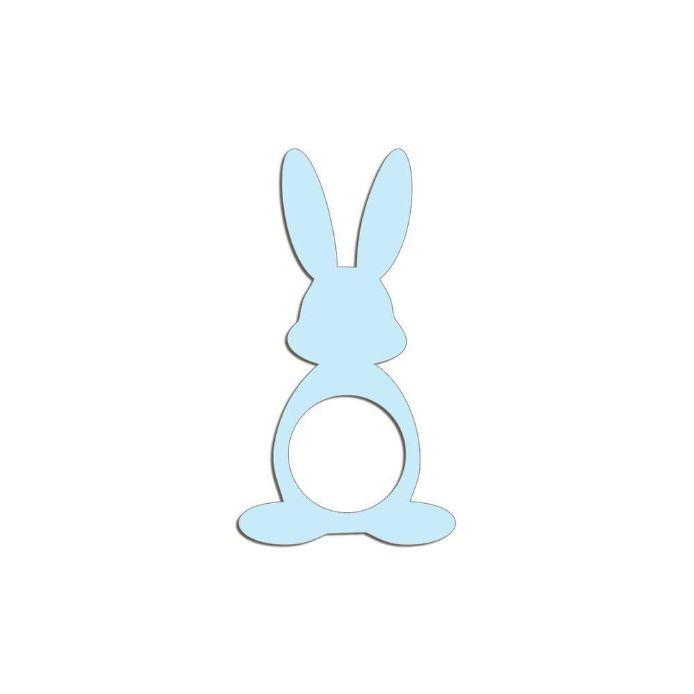 Porta Guardanapo Coelho Frente Kit 4 Peças 5,5cmx10cm- Cria Arte Laser Azul Claro - 1