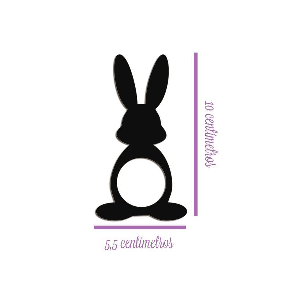 Porta Guardanapo Coelho Frente Kit 4 Peças 5,5cmx10cm- Cria Arte Laser Azul Claro - 2