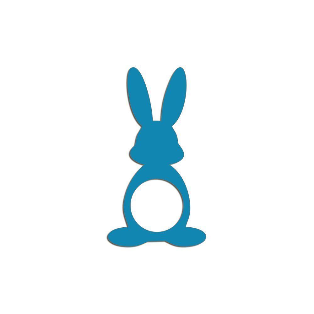 Porta Guardanapo Coelho Frente Kit 4 Peças 5,5cmx10cm- Cria Arte Laser Azul - 1