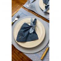 Porta Guardanapo Em Algodão Maria Clara Azul Mameg - 2