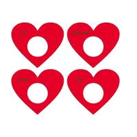 Porta Guardanapo Coração Desejos Kit 4 Peças 7,5cmx6,5cm - Cria Arte Laser Vermelho - 1