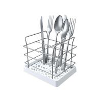 Porta Talheres Em Aço Com Fundo Em Plástico - Stolf Branco - 1
