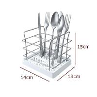 Porta Talheres Em Aço Com Fundo Em Plástico - Stolf Branco - 2