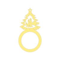 Porta Guardanapo árvore De Natal Kit Com 4 Peças 4,5cmx8,5cm - Cria Arte Laser Amarelo - 1