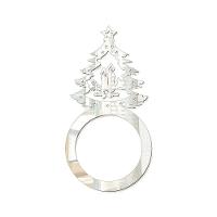 Porta Guardanapo árvore De Natal Espelhada Kit Com 4 Peças 4,5cmx8,5cm - Cria Arte Laser Prata - 1