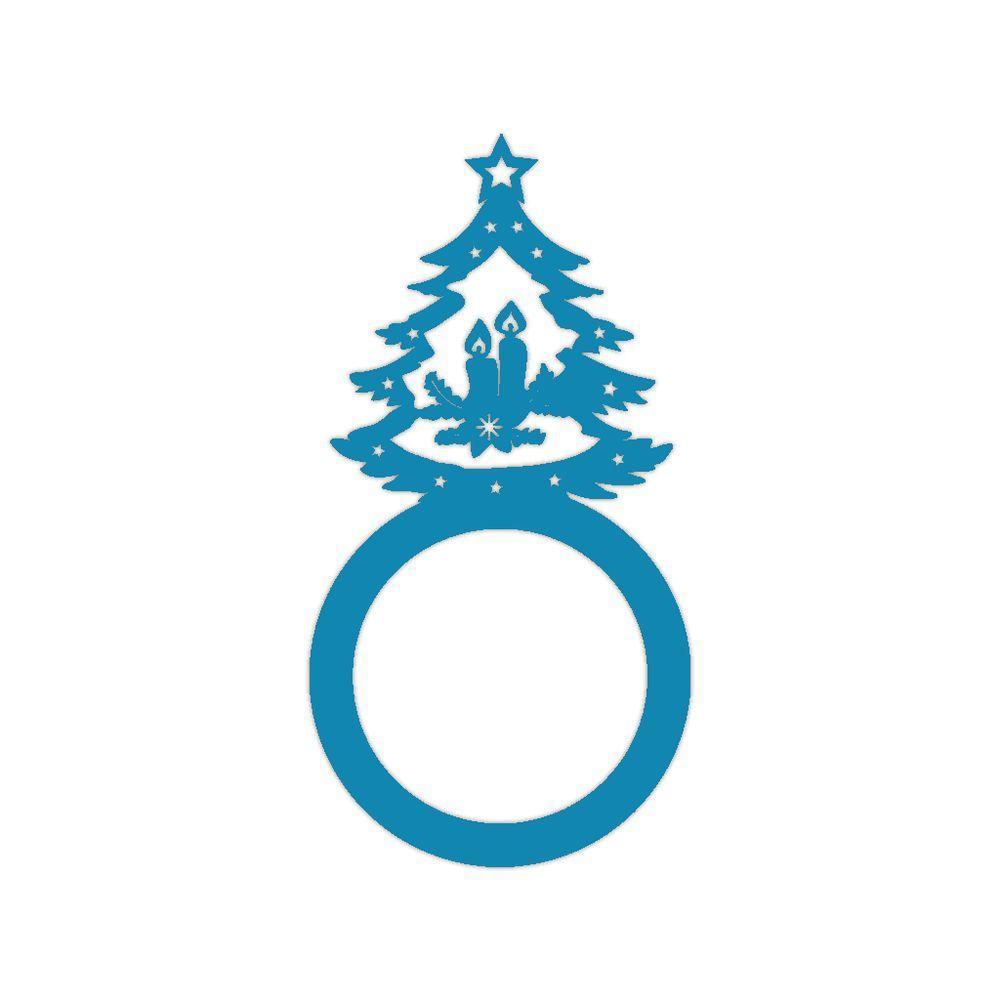 Porta Guardanapo árvore De Natal Kit Com 4 Peças 4,5cmx8,5cm - Cria Arte Laser Azul - 1