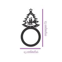 Porta Guardanapo árvore De Natal Kit Com 4 Peças 4,5cmx8,5cm - Cria Arte Laser Azul - 2