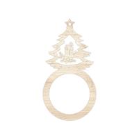 Porta Guardanapo árvore De Natal Kit Com 4 Peças 4,5cmx8,5cm - Cria Arte Laser Madeira Clara - 1