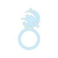 Porta Guardanapo Anjo De Natal Kit Com 4 Peças 4,5cmx8,5cm - Cria Arte Laser Azul Claro - 1