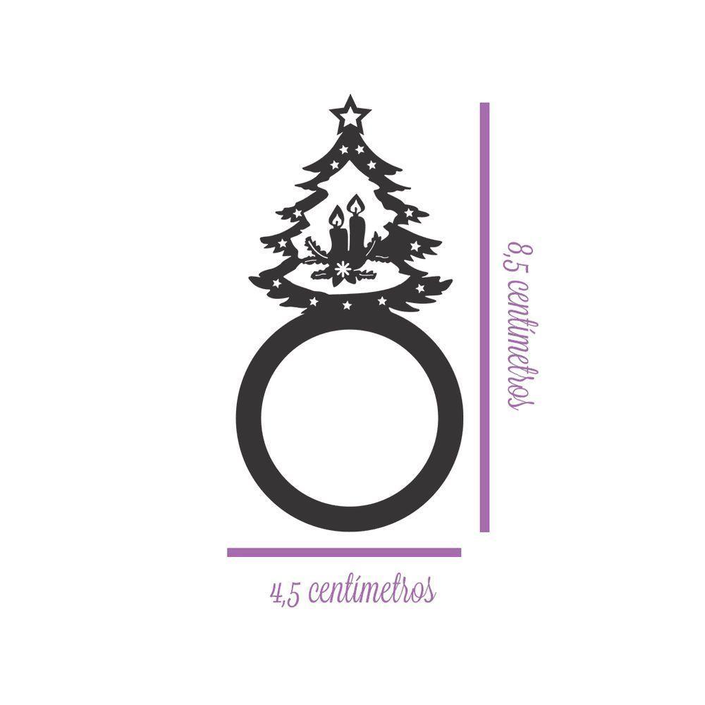 Porta Guardanapo árvore De Natal Kit Com 4 Peças 4,5cmx8,5cm - Cria Arte Laser Branco - 2