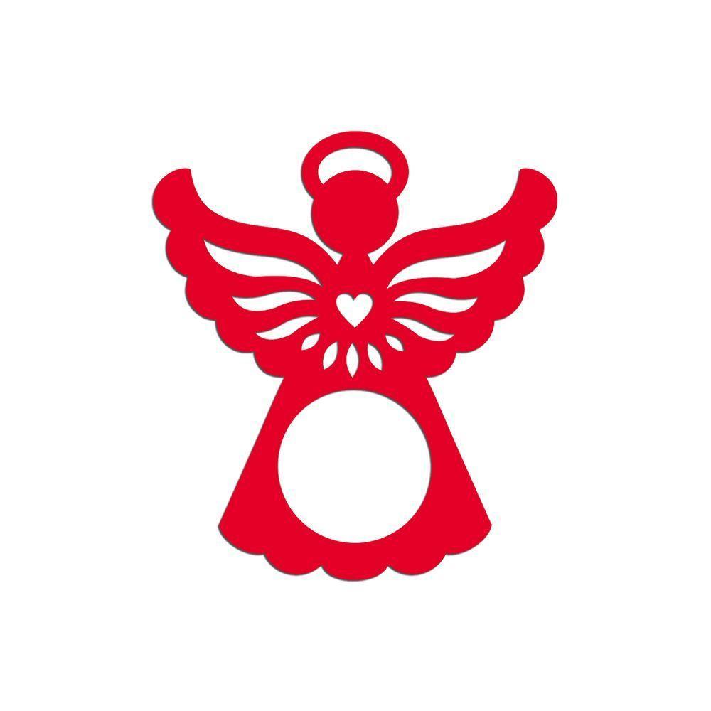 Porta Guardanapo Anjinho Kit Com 4 Peças 7cmx8cm - Cria Arte Laser Vermelho - 1