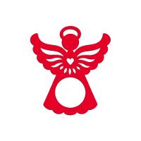 Porta Guardanapo Anjinho Kit Com 4 Peças 7cmx8cm - Cria Arte Laser Vermelho - 1