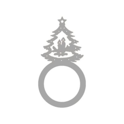 Porta Guardanapo árvore De Natal Kit Com 4 Peças 4,5cmx8,5cm - Cria Arte Laser Cinza Claro