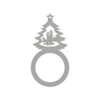 Porta Guardanapo árvore De Natal Kit Com 4 Peças 4,5cmx8,5cm - Cria Arte Laser Cinza Claro - 1