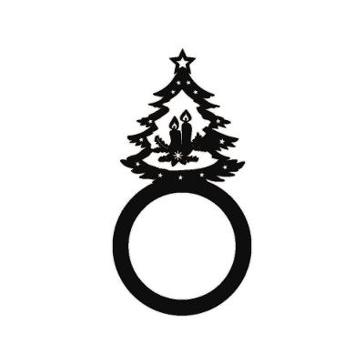 Porta Guardanapo árvore De Natal Kit Com 4 Peças 4,5cmx8,5cm - Cria Arte Laser Preto