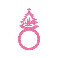 Porta Guardanapo árvore De Natal Kit Com 4 Peças 4,5cmx8,5cm - Cria Arte Laser Rosa - 1