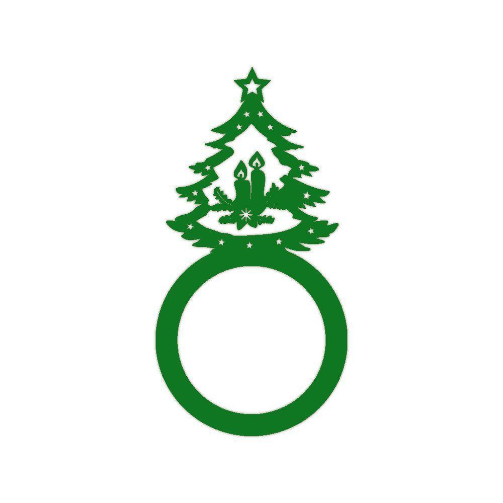 Porta Guardanapo árvore De Natal Kit Com 4 Peças 4,5cmx8,5cm - Cria Arte Laser Verde - 1