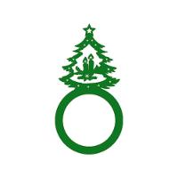 Porta Guardanapo árvore De Natal Kit Com 4 Peças 4,5cmx8,5cm - Cria Arte Laser Verde - 1