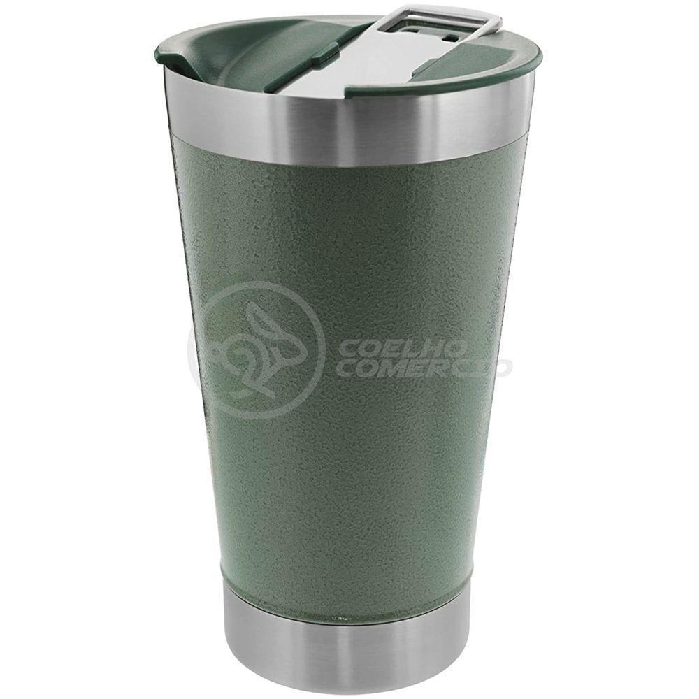 Copo Térmico C/ Tampa E Abridor 473Ml Inox - Verde - 8