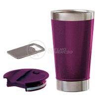 Copo Térmico C/ Tampa E Abridor 473Ml Inox - Roxo - 2