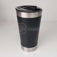 Copo Térmico C/ Tampa E Abridor 473Ml Inox - Preto - 2