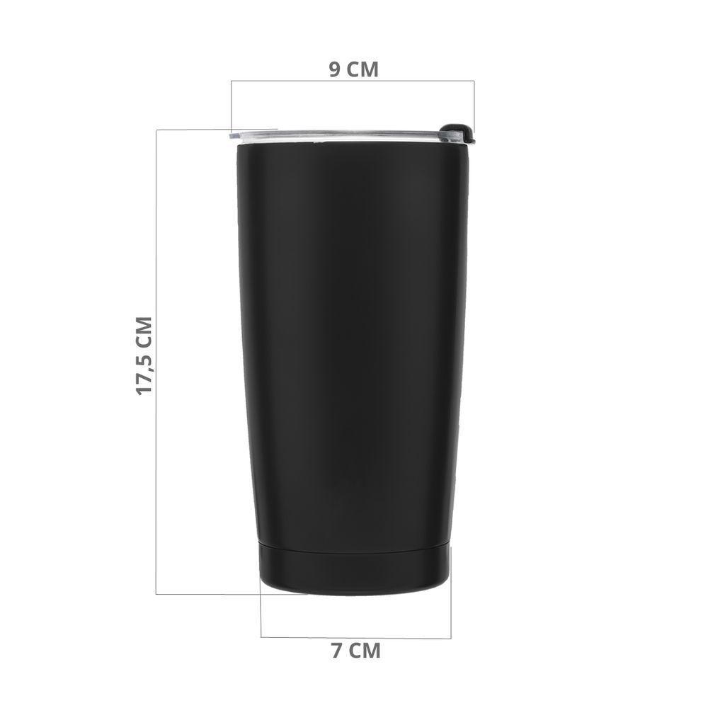 Copo Térmico Wolff Aço Inox Parede Dupla Com Tampa Preto 600ml - 3