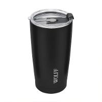 Copo Térmico Wolff Aço Inox Parede Dupla Com Tampa Preto 600ml - 1