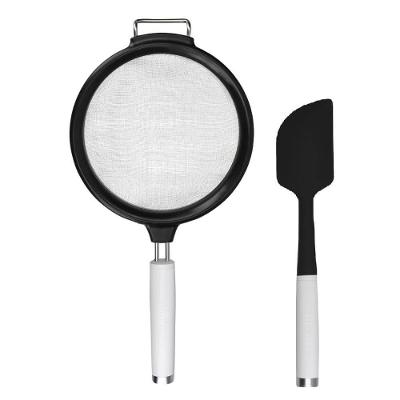 Kit Peneira Em Aço Inox 18cm E Espátula Raspadora Kitchenaid