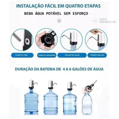 Bebedouro Bomba Elétrica Garrafão Agua 5 10 20l Recarregvel