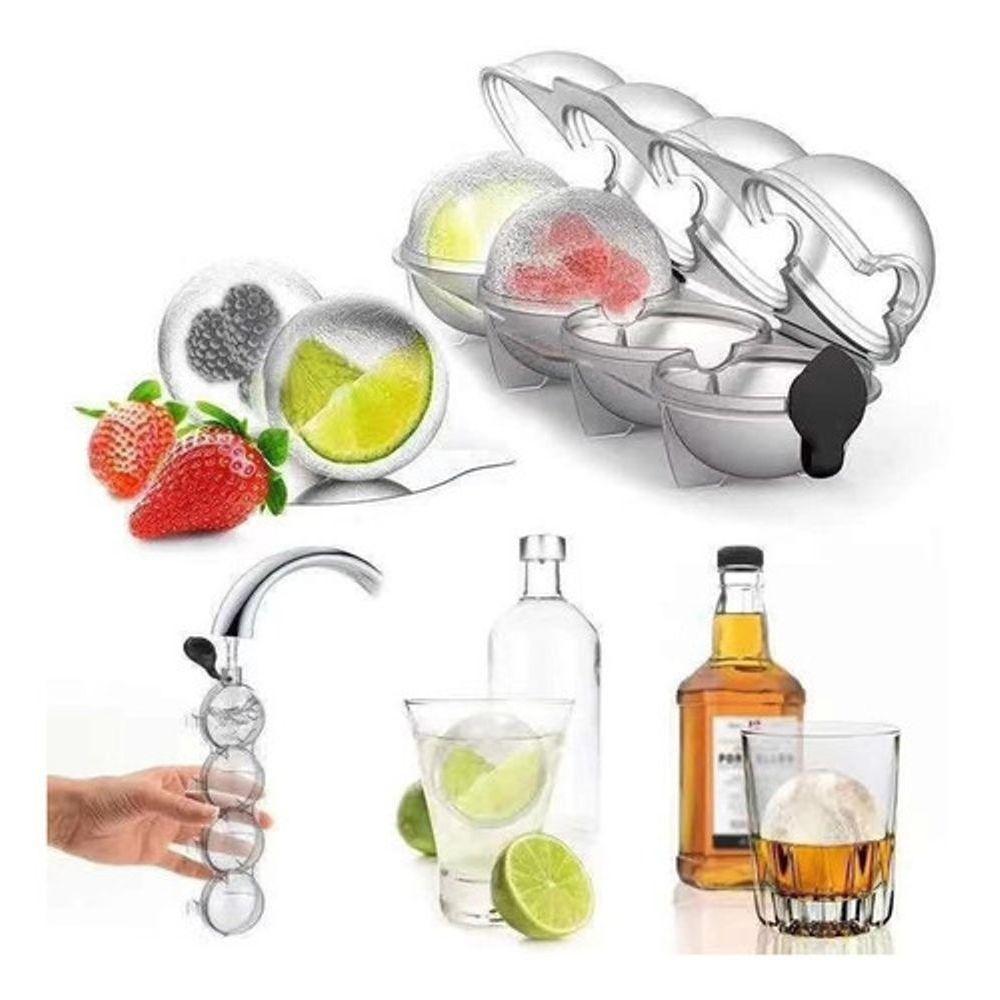 Forma De Gelo Redonda 4 Bolas De Gelo Em Formato De Esfera - 1