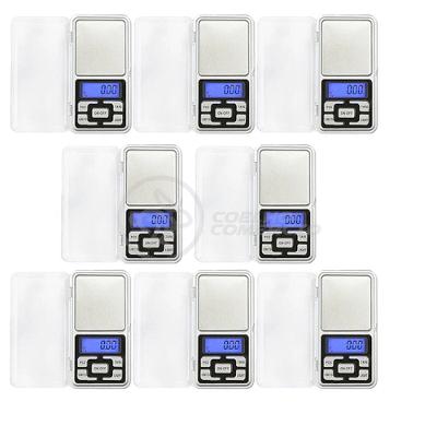 Kit 8 Mini Balanças Digitais Alta Precisão 500g prata