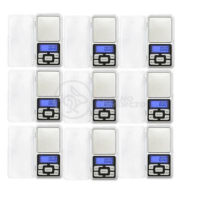 Kit 9 Mini Balanças Digitais Alta Precisão 500g prata