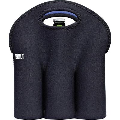 Built Tote Porta Garrafa 29X27X2Cm Neoprene Preto 6 Garrafas
