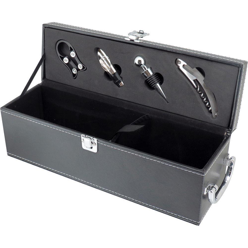 Malbec Estojo Vinho 12X35X11Cm Sintético Preto 5Pç Com Acessórios - 1