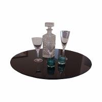 Prato Giratório Off Com Vidro Cor Preto - 1