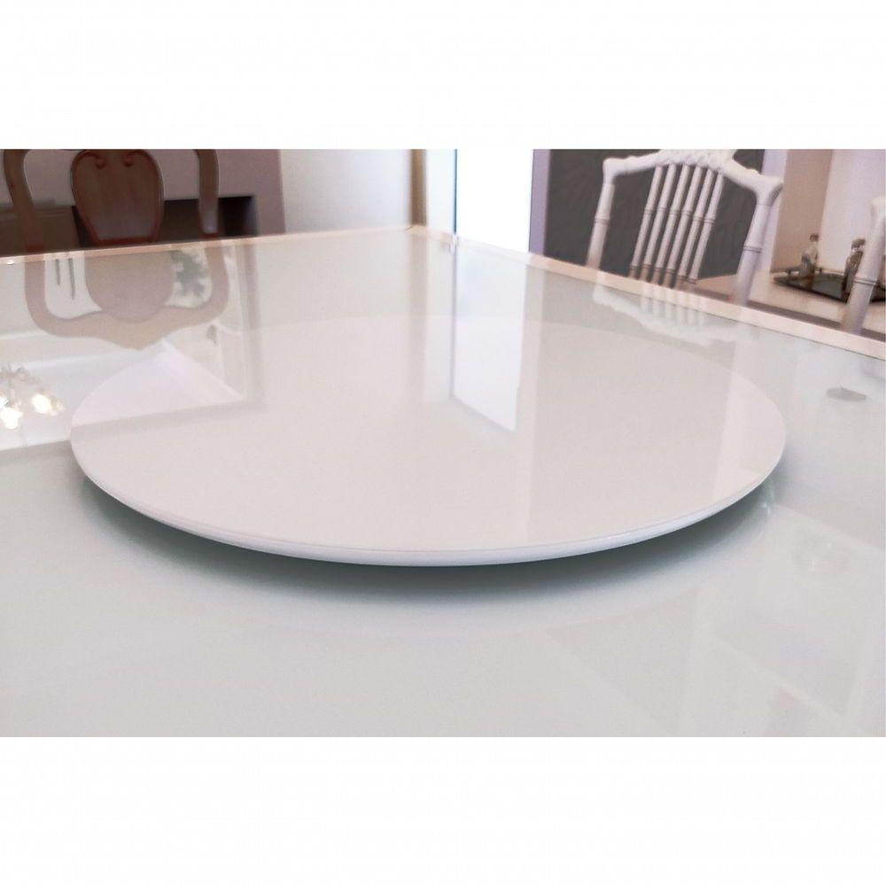 Prato Giratório Off Com Vidro Cor Branco - 3